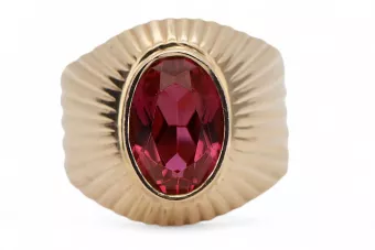 Pierścionek Vintage Biżuteria Rubin Oryginalny wyrób Vintage 14k z różowego złota vrc127r